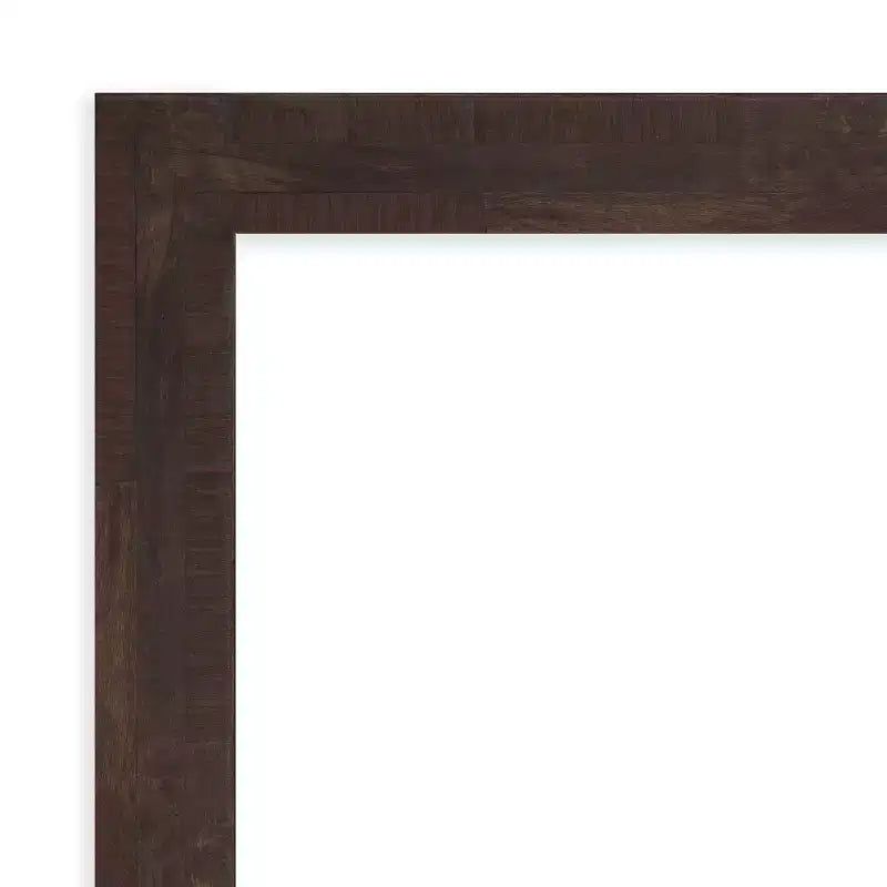 Miroir mural en bois de noyer foncé  31" x 25" non biseauté - : design rectangulaire moderne, quincaillerie de montage incluse