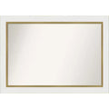 Amanti Art 41" x 29" Non-Beveled Eva Bathroom Wall Mirror White : Gold Frame, Vanity Accessory