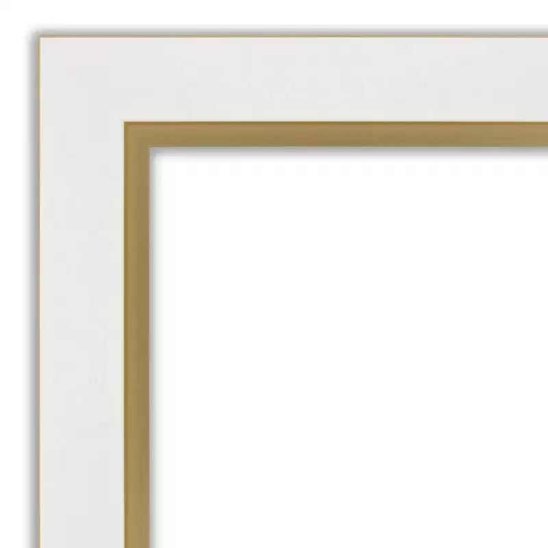 Miroir mural de salle de bain  non biseauté 41" x 29" blanc : Cadre doré, accessoire de vanité