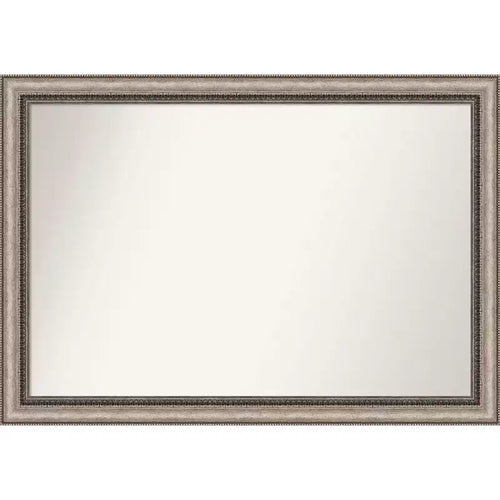 40" x 28" Non-Beveled Lyla Ornate Bathroom Wall Mirror Silver - Amanti Art: Polystyrene Frame, Wall Mount