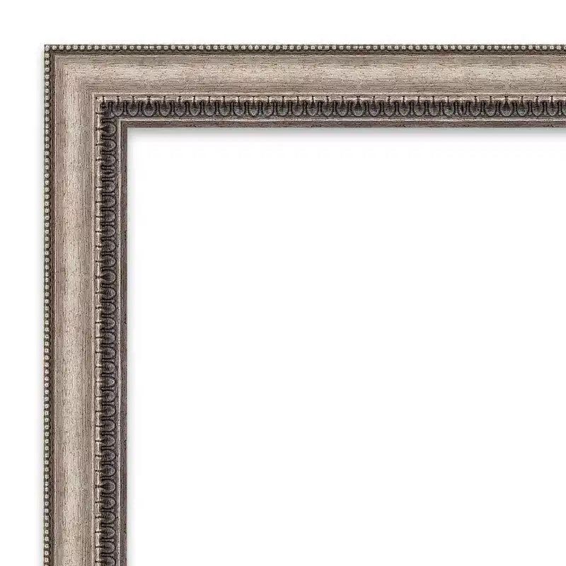 Miroir mural de salle de bain orné, non biseauté, 40" x 28", argent -: Cadre en polystyrène, montage mural