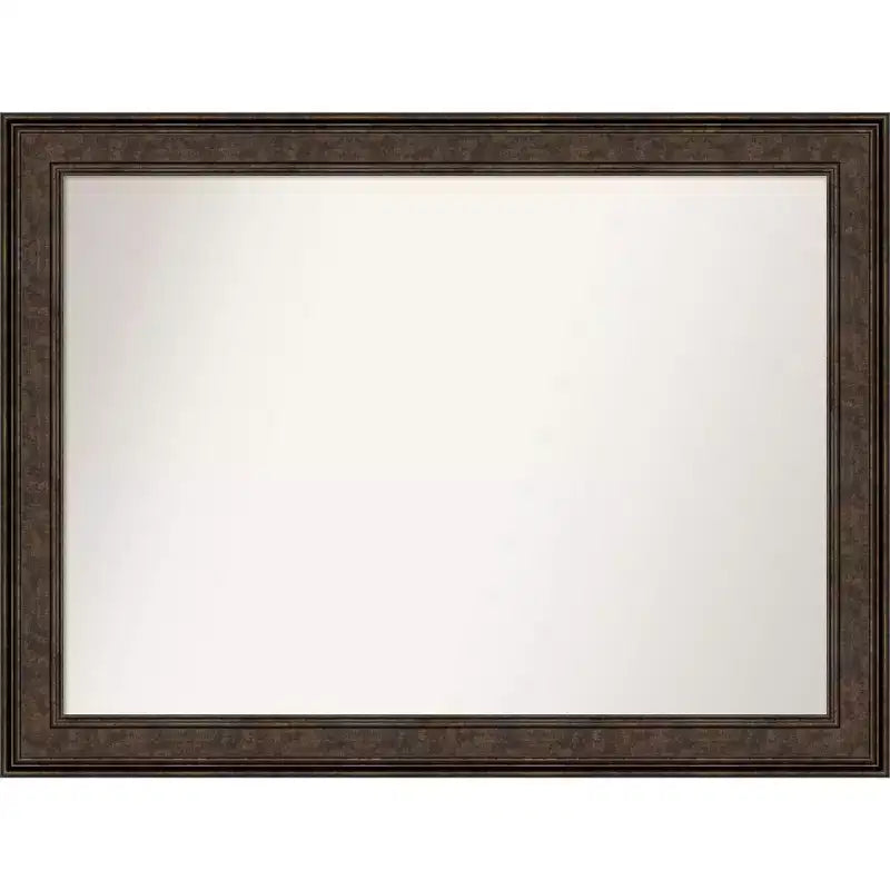 44" x 33" Non-Beveled Ridge Bronze Bathroom Wall Mirror - Amanti Art