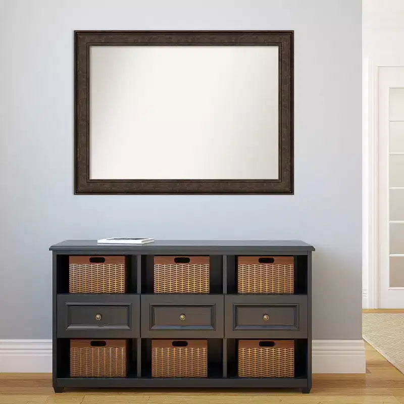 Miroir mural de salle de bain bronze 44" x 33" à arête non biseautée