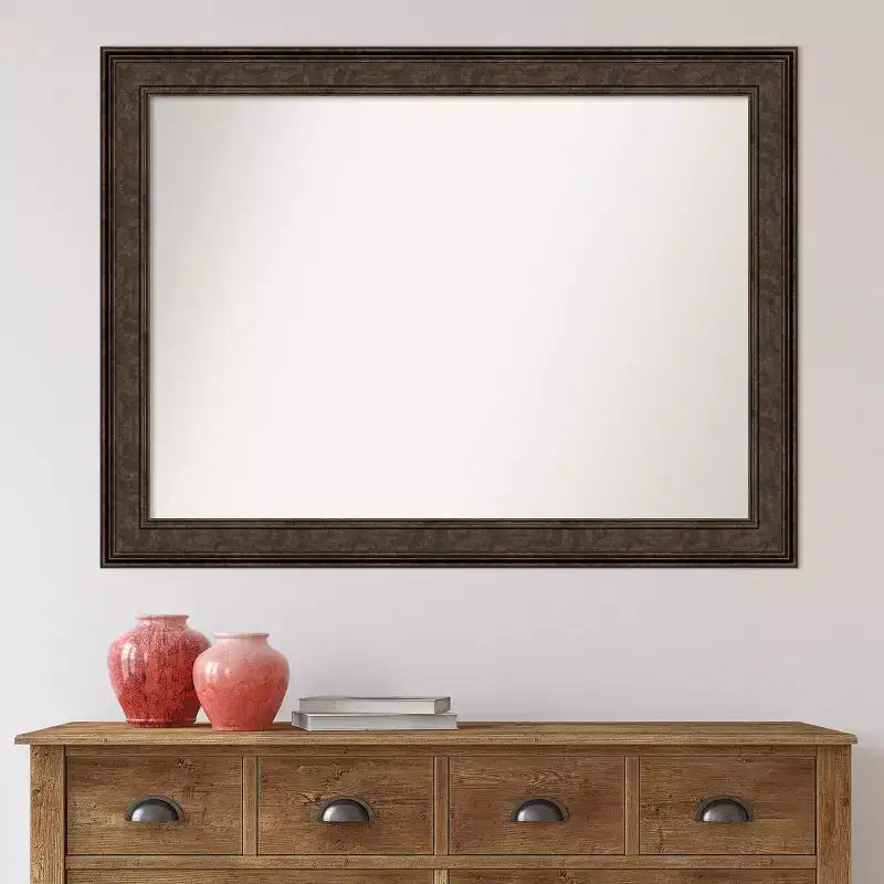 Miroir mural de salle de bain bronze 44" x 33" à arête non biseautée