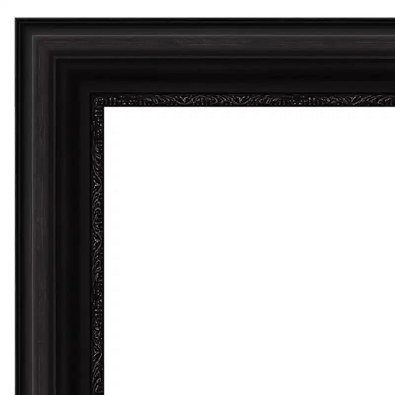 Miroir sur pied noir de 30" x 66" pour salon, non biseauté - Miroir corporel rectangulaire moderne avec cadre en polystyrène