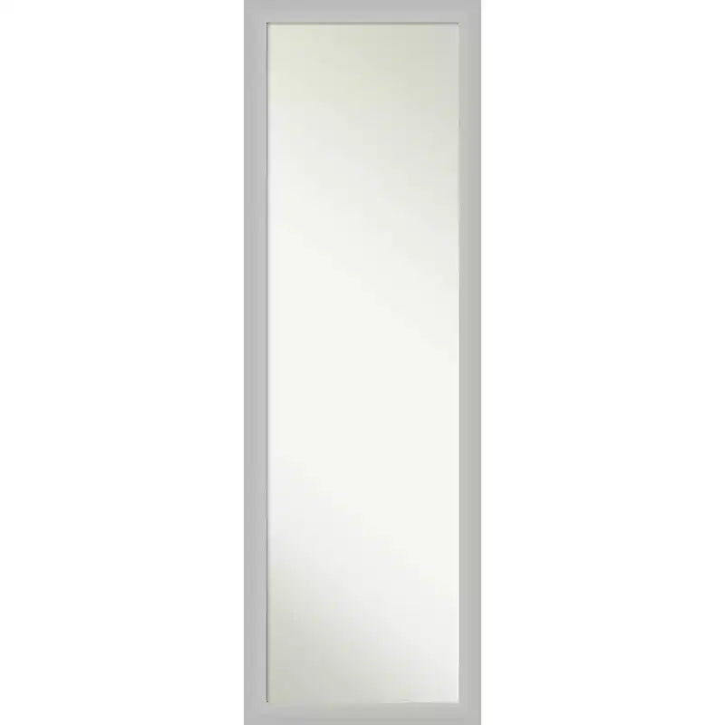 17" x 51" Non-Beveled Low Luster Silver Wood on The Door Mirror - Amanti Art