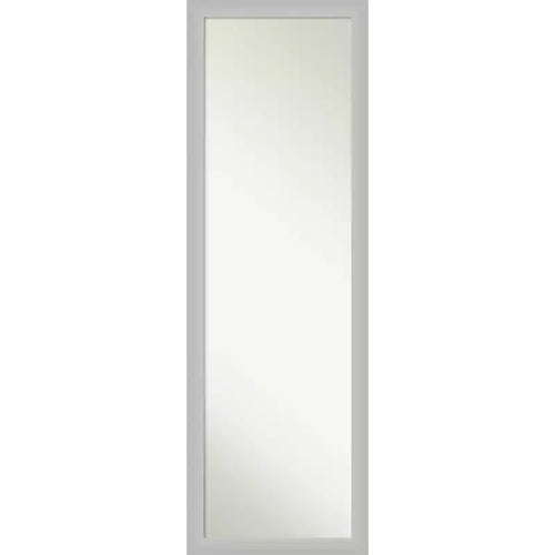 17" x 51" Non-Beveled Low Luster Silver Wood on The Door Mirror - Amanti Art