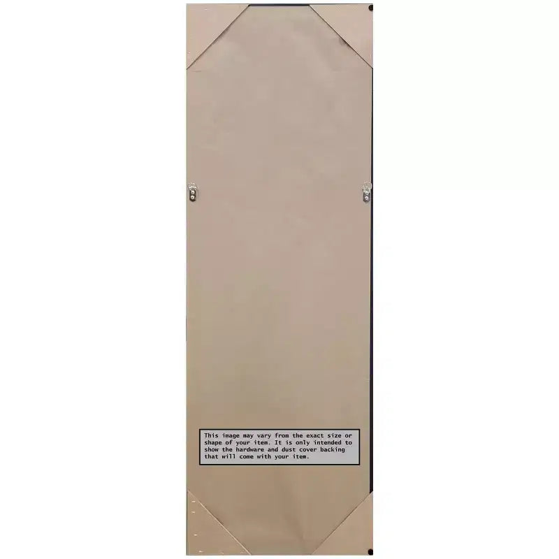 Miroir de porte 17" x 51" en bois argenté à faible lustre, sans biseau