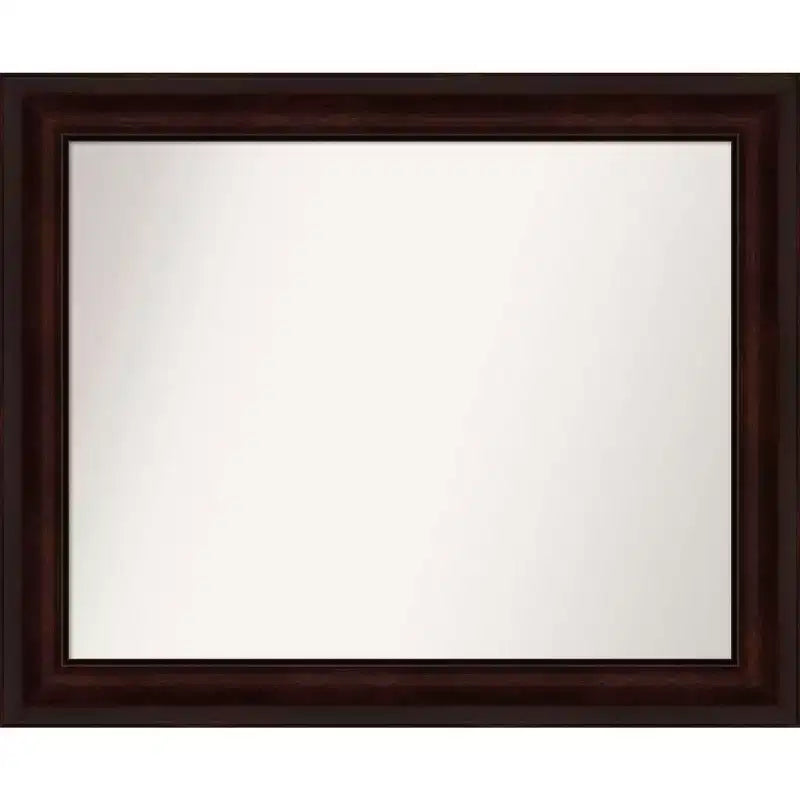 Amanti Art 33" x 27" Non-Beveled Coffee Bean Brown Wall Mirror : Modern Style, Polystyrene Frame, Includes Mount Hardware
