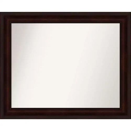 Amanti Art 33" x 27" Non-Beveled Coffee Bean Brown Wall Mirror : Modern Style, Polystyrene Frame, Includes Mount Hardware