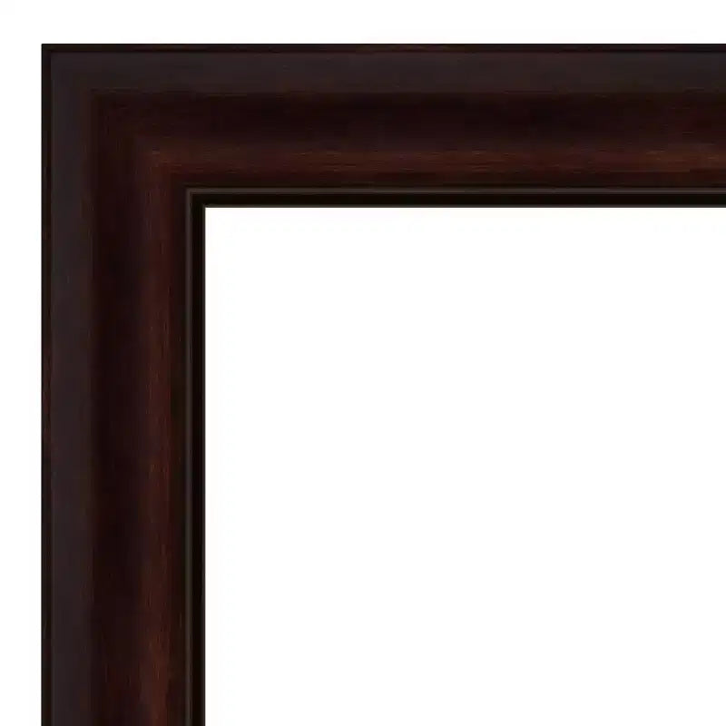 Miroir mural 33" x 27" sans biseau, marron grain de café : style moderne, cadre en polystyrène, quincaillerie de montage incluse