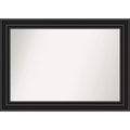 Amanti Art 42"x30" Non-Beveled Colonial Bathroom Wall Mirror Black: Modern Style, Polystyrene Frame, Wall Mounted