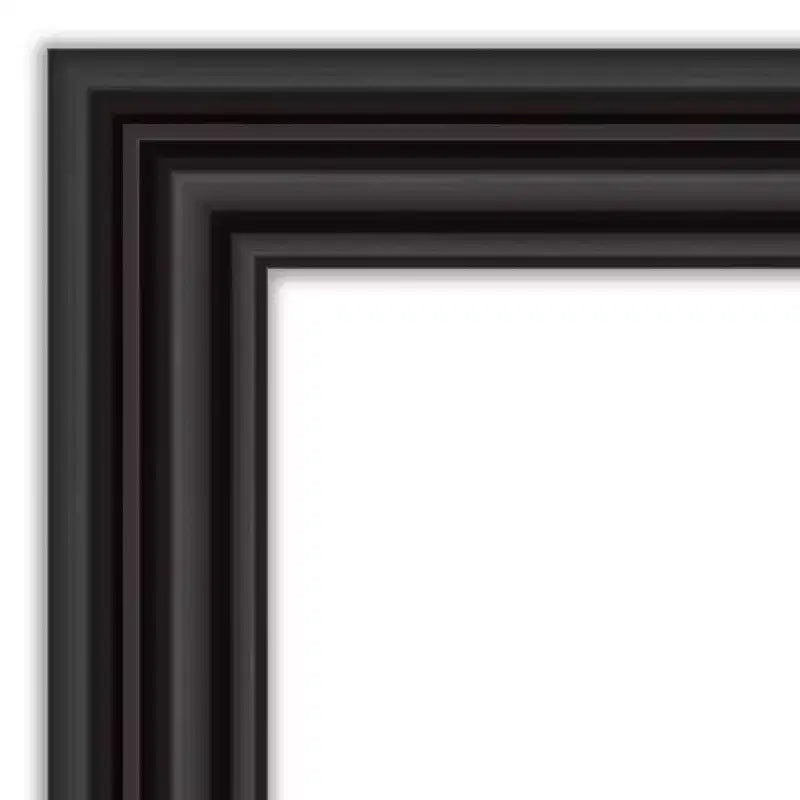 Miroir mural de salle de bain colonial 42 po x 30 po non biseauté noir : Style moderne, cadre en polystyrène, montage mural
