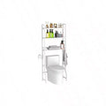 Over Toilet Storage 3 Tier Bathroom Organizer White Wooden Space Saver Above Toilet Restroom Laundry Rack Freestanding