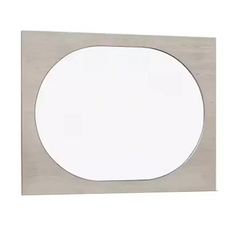 Miroir, bords biseautés ronds, chêne blanc massif en hévéa 36x46