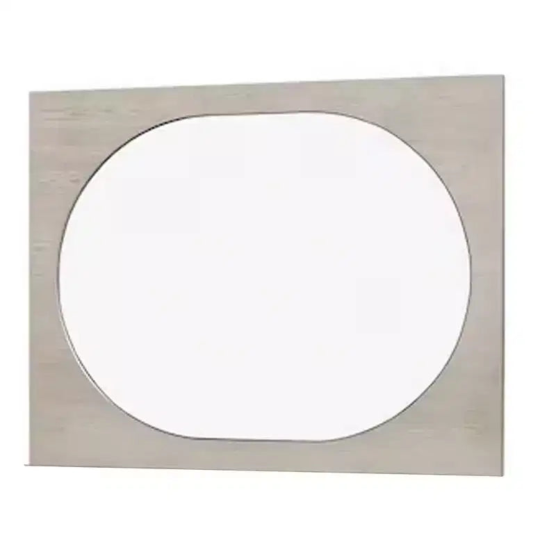 Miroir, bords biseautés ronds, chêne blanc massif en hévéa 36x46