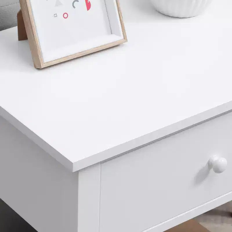 Table d'appoint, Table de chevet à 2 niveaux avec tiroir et étagère de rangement, Table d'appoint moderne pour salon