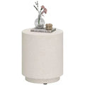 Lightweight Accent Table with Concrete Finish Round Side Table