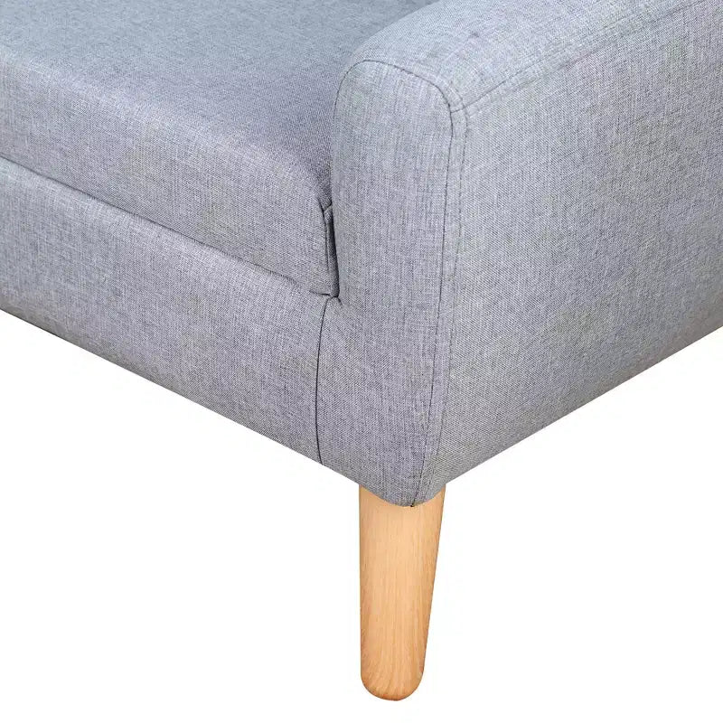 Canapé 2 places pour enfants, petit canapé pour tout-petits, en tissu aspect lin et cadre en bois pour les 3-7 ans, hauteur d'assise de 28 cm