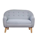 2-Seat Kids Sofa, Toddler Sofa Couch, Linen-Like Fabric & Wood Frame Sofa Chair for Ages 3-7, 11 High Seat