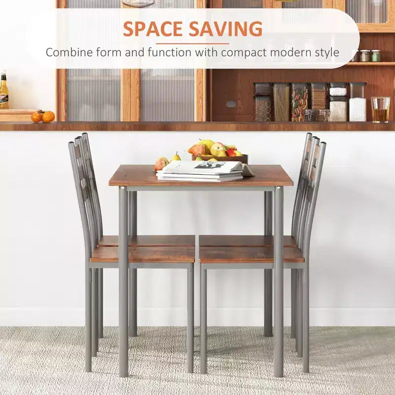 Un ensemble de quatre chaises, un ensemble de meubles de cuisine moderne en quatre pièces, adapté aux petits espaces et aux salles à manger.