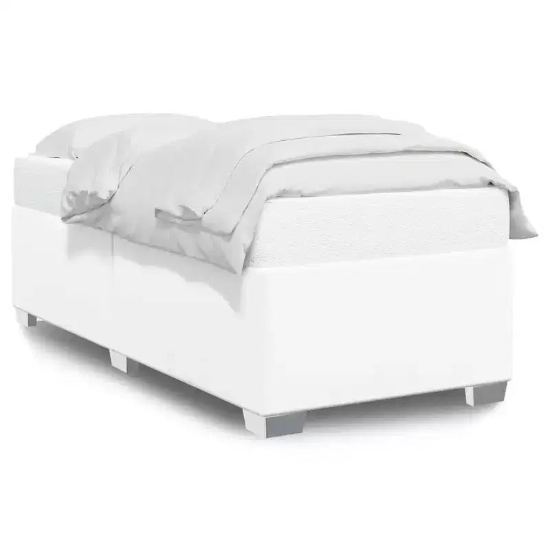 Cadre de lit Blanc Similicuir, contreplaqué, bois d'ingénierie Twin XL