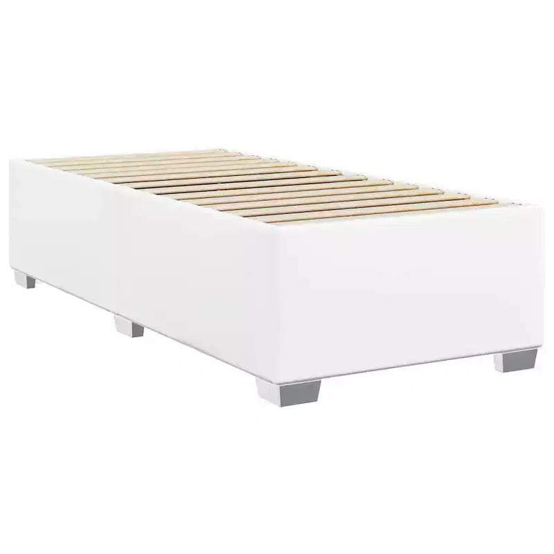 Cadre de lit Blanc Similicuir, contreplaqué, bois d'ingénierie Twin XL