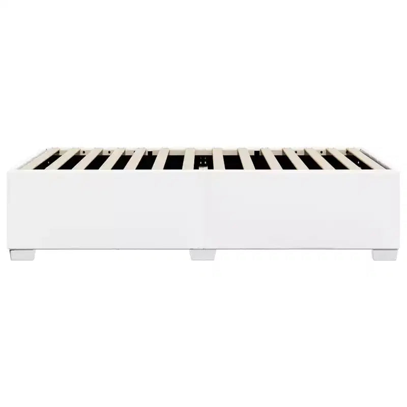 Cadre de lit Blanc Similicuir, contreplaqué, bois d'ingénierie Twin XL