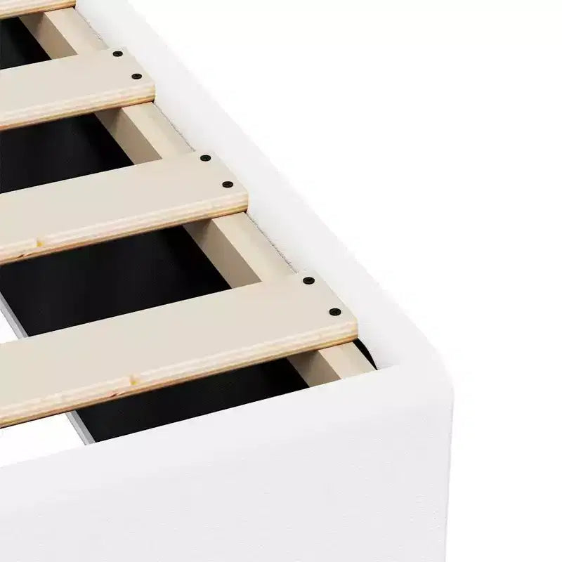 Cadre de lit Blanc Similicuir, contreplaqué, bois d'ingénierie Twin XL