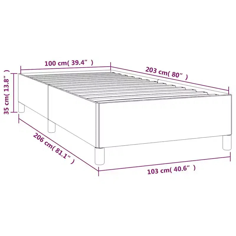 Cadre de lit Gris Foncé Polyester, Contreplaqué, Bois d'ingénierie Twin XL