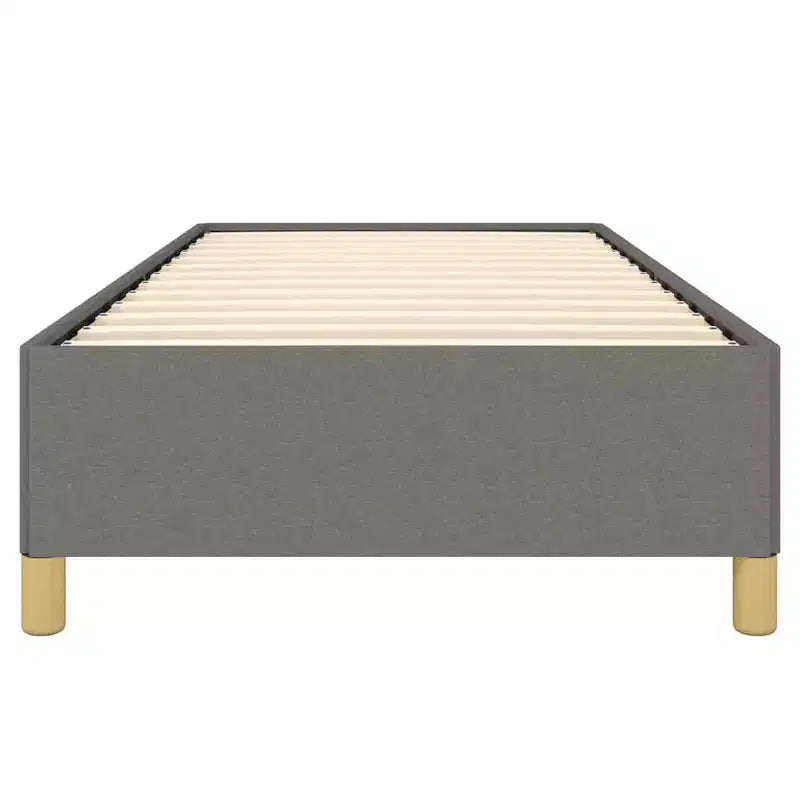 Cadre de lit Gris Foncé Polyester, Contreplaqué, Bois d'ingénierie Twin XL