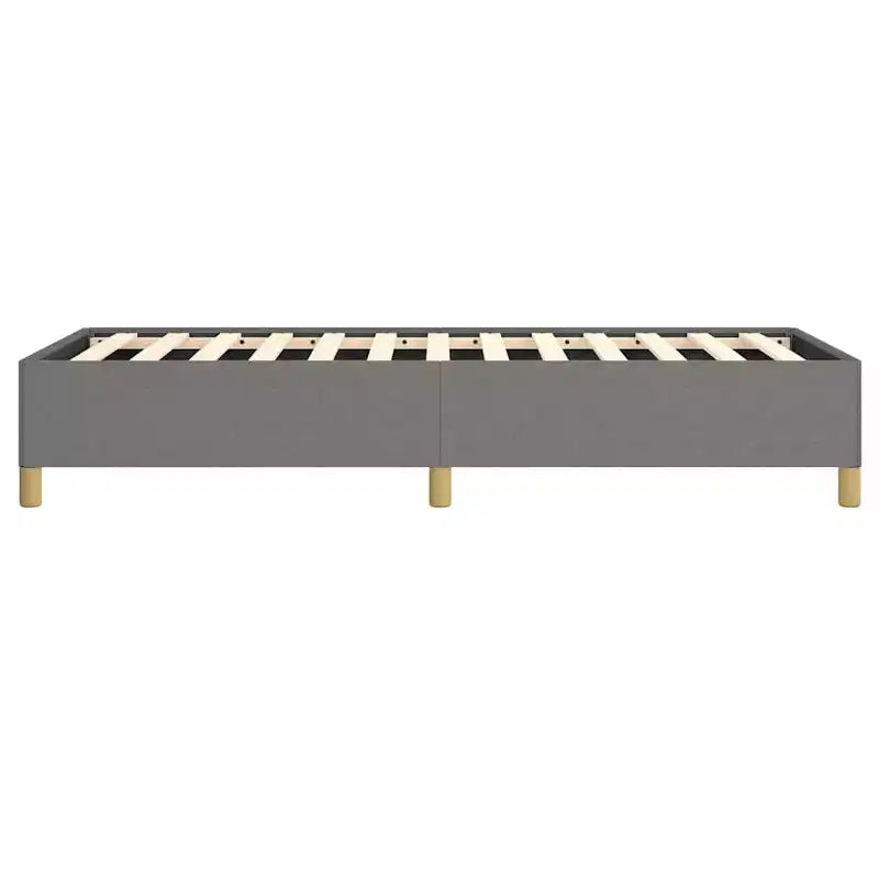 Cadre de lit Gris Foncé Polyester, Contreplaqué, Bois d'ingénierie Twin XL