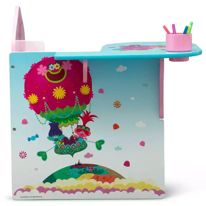 Bureau pour enfant avec rangements Trolls World Tour