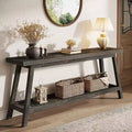 Lantine 70.86-Inch Console Table for Entryway, Farmhouse 2-Tier Entry Entrance Table, Narrow Long Sofa Table Behind Couch, Brown
