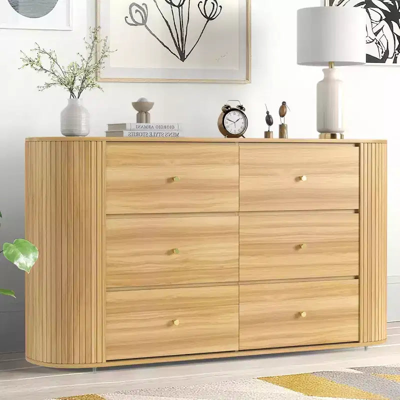 Commode de rangement de style ferme vintage avec prise de courant, grand organiseur de rangement pour chambre, salon, couloir, salle à manger, poignées en métal durables