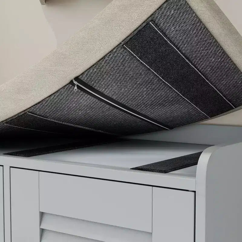 Banc de rangement pour chaussures de 73 cm avec armoire à 2 portes, banc d'entrée avec étagères réglables et coussin amovible, meuble à chaussures pour couloir (3 couleurs)