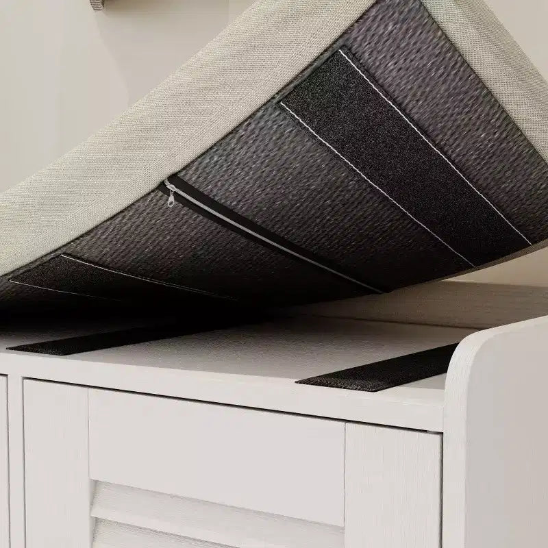 Banc de rangement pour chaussures de 73 cm avec armoire à 2 portes, banc d'entrée avec étagères réglables et coussin amovible, meuble à chaussures pour couloir (3 couleurs)