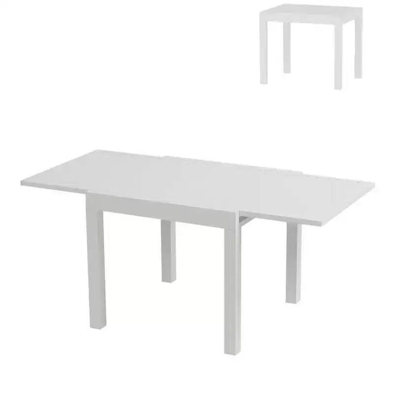 GustoWave Expandable 31.5-63 Aluminum Patio Table for 4-6 People - Weather-Resistant Outdoor Dining Table - White(no chairs)