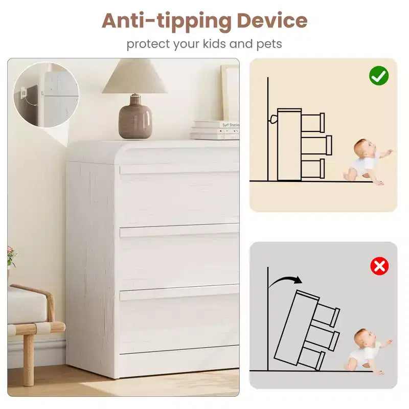 Commode à 6 tiroirs bombée pour chambre à coucher, commode en bois de 120 cm de large avec design incurvé, armoire de rangement moderne pour salon, chambre d'enfant