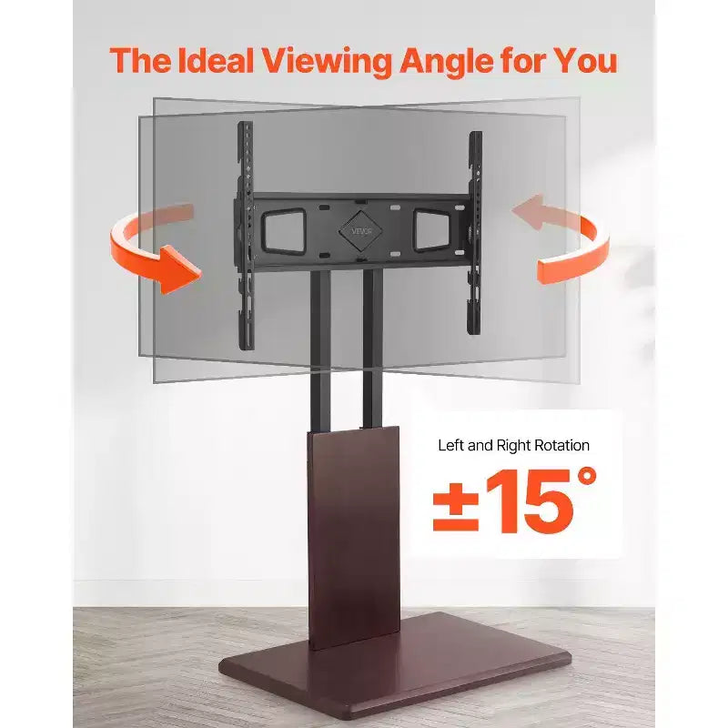 Support TV universel pour téléviseurs de 32 à 70 pouces, socle pivotant et réglable en hauteur, supporte 45 kg, VESA 600x400