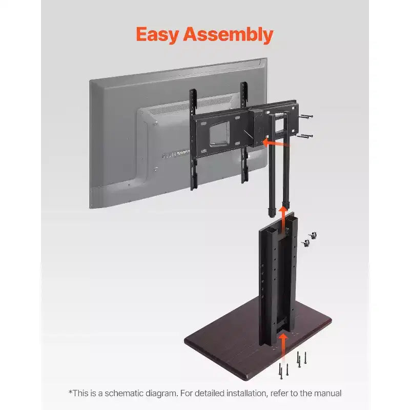 Support TV universel pour téléviseurs de 32 à 70 pouces, socle pivotant et réglable en hauteur, supporte 45 kg, VESA 600x400