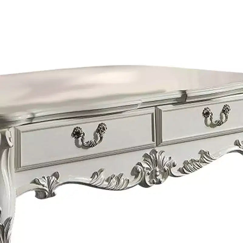 Canapé de 241 cm en cuir synthétique Dresde, assise moelleuse et accents sculptés