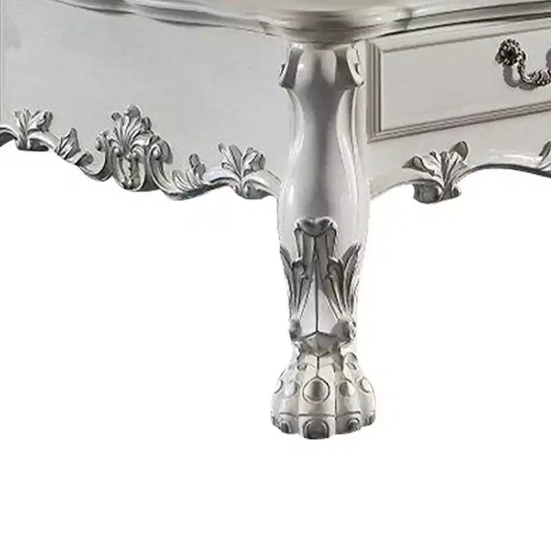 Canapé de 241 cm en cuir synthétique Dresde, assise moelleuse et accents sculptés