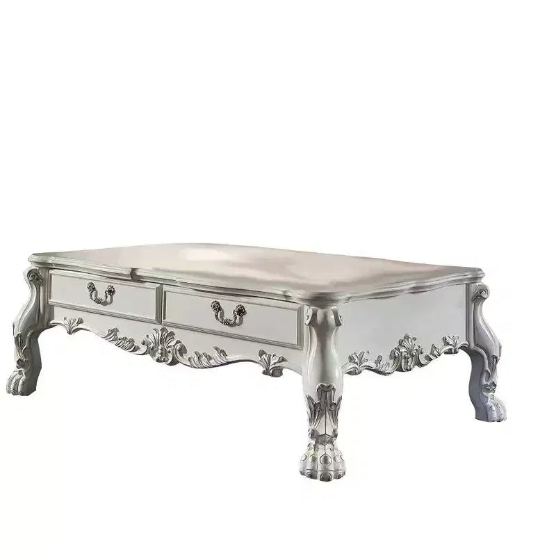 Canapé de 241 cm en cuir synthétique Dresde, assise moelleuse et accents sculptés