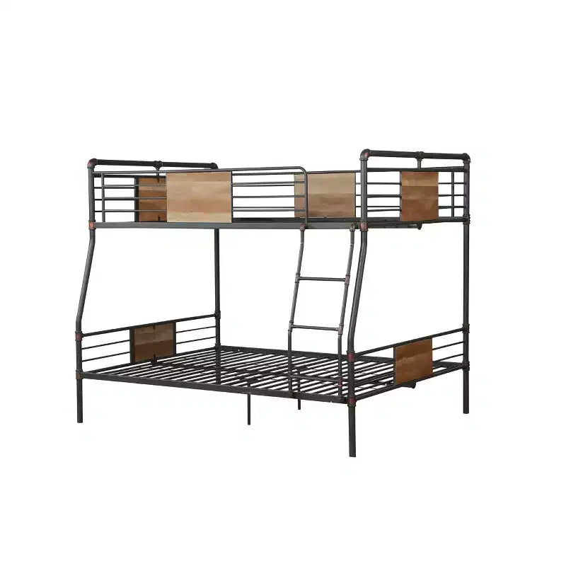 Acme Furniture 83" Full Xl/Queen Bunk Bed Brantley Loft and Bunk Bed Sandy Black & Dark Bronze Hand-Brushed: Integrated Ladder