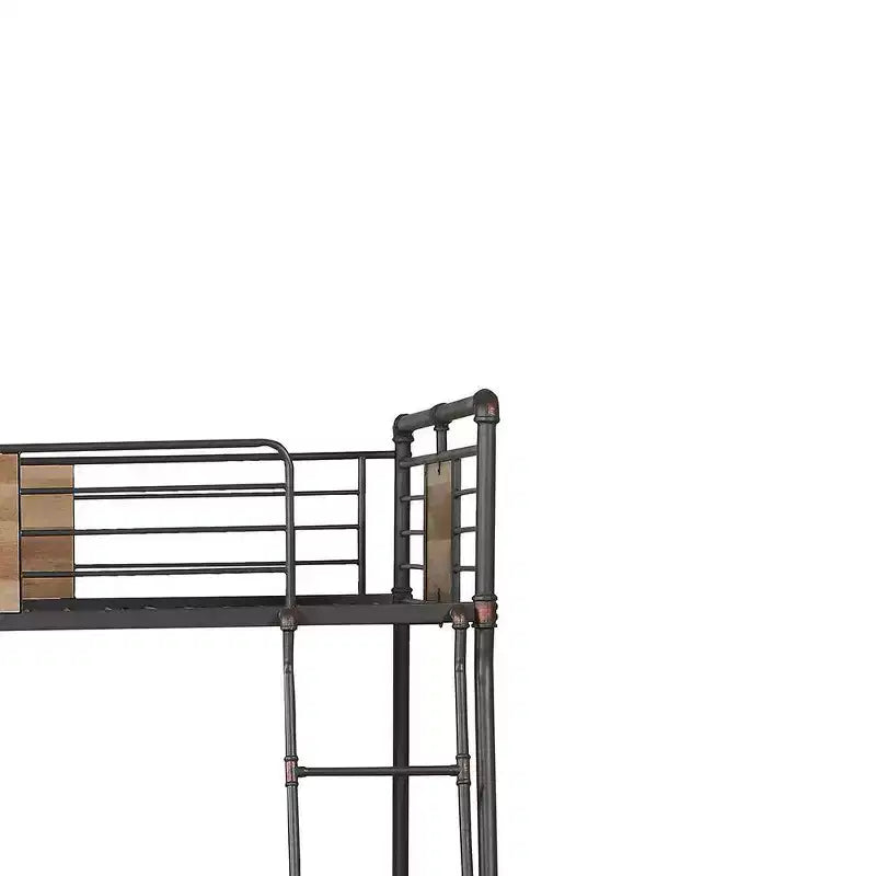 Lit superposé Brantley Loft et lit superposé Sandy Black & Dark Bronze Hand-Brushed de 83 po de longueur pour très grand lit ou grand lit : échelle intégrée