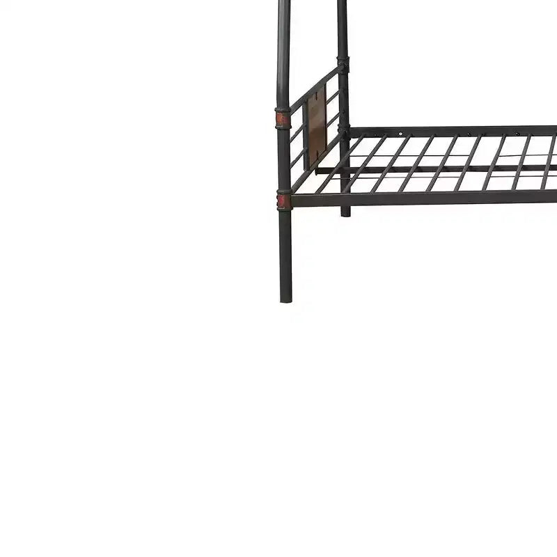 Lit superposé Brantley Loft et lit superposé Sandy Black & Dark Bronze Hand-Brushed de 83 po de longueur pour très grand lit ou grand lit : échelle intégrée
