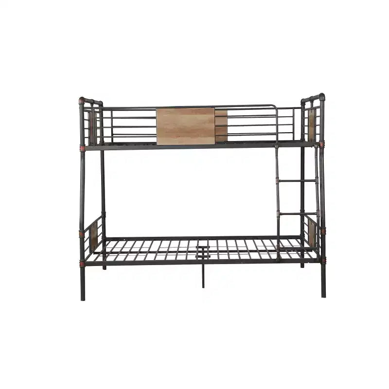 Lit superposé Brantley Loft et lit superposé Sandy Black & Dark Bronze Hand-Brushed de 83 po de longueur pour très grand lit ou grand lit : échelle intégrée