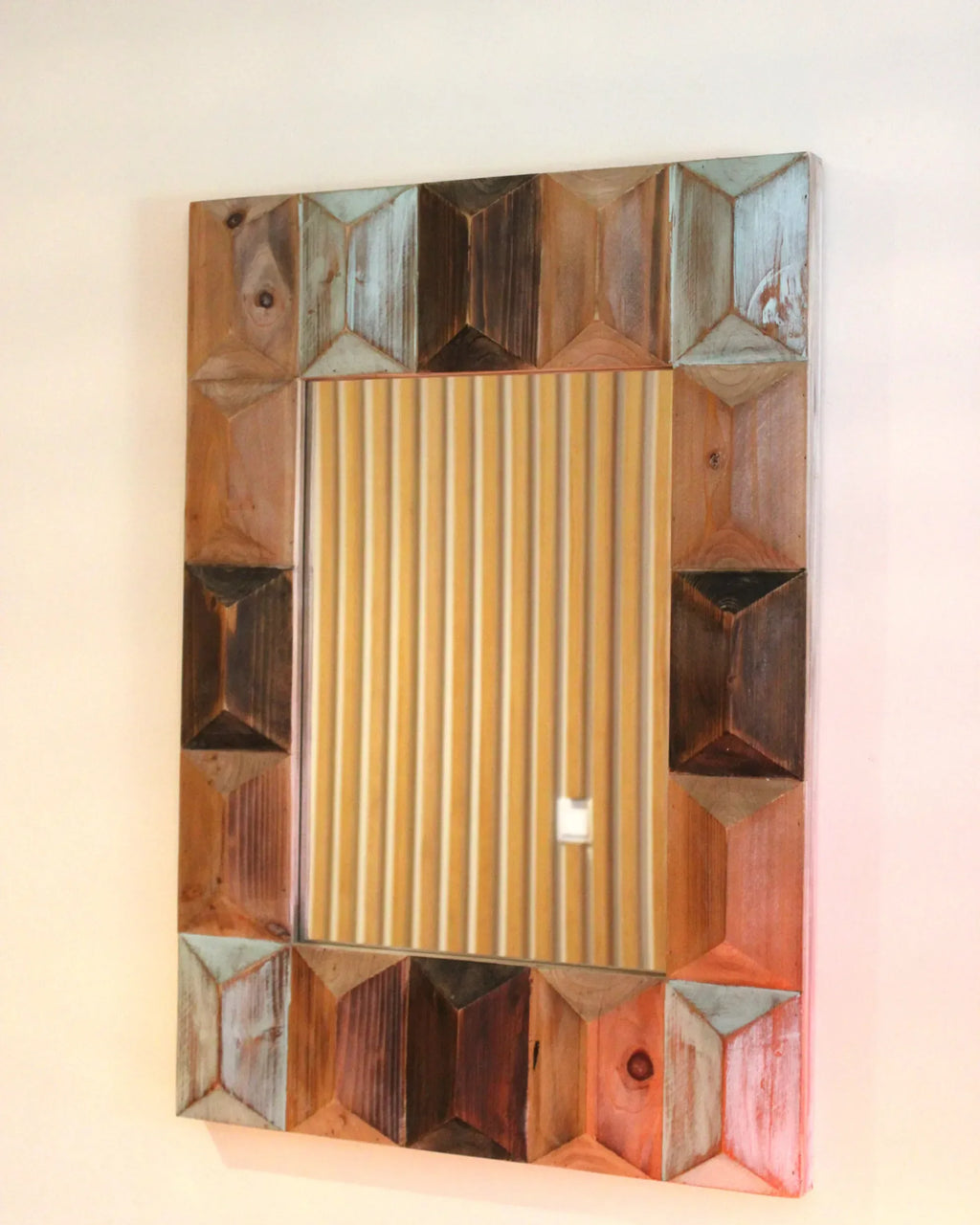 Miroir HIZOTE 63 cm 90 cm Bois de sapin Marron