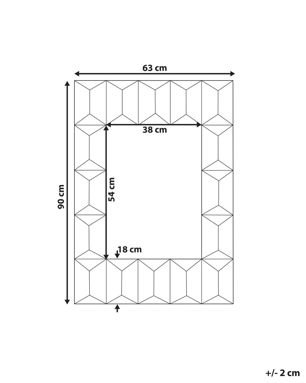 Miroir HIZOTE 63 cm 90 cm Bois de sapin Marron
